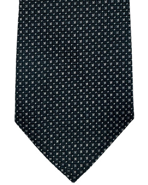 Armani Silk Tie Black Gray MicroPattern