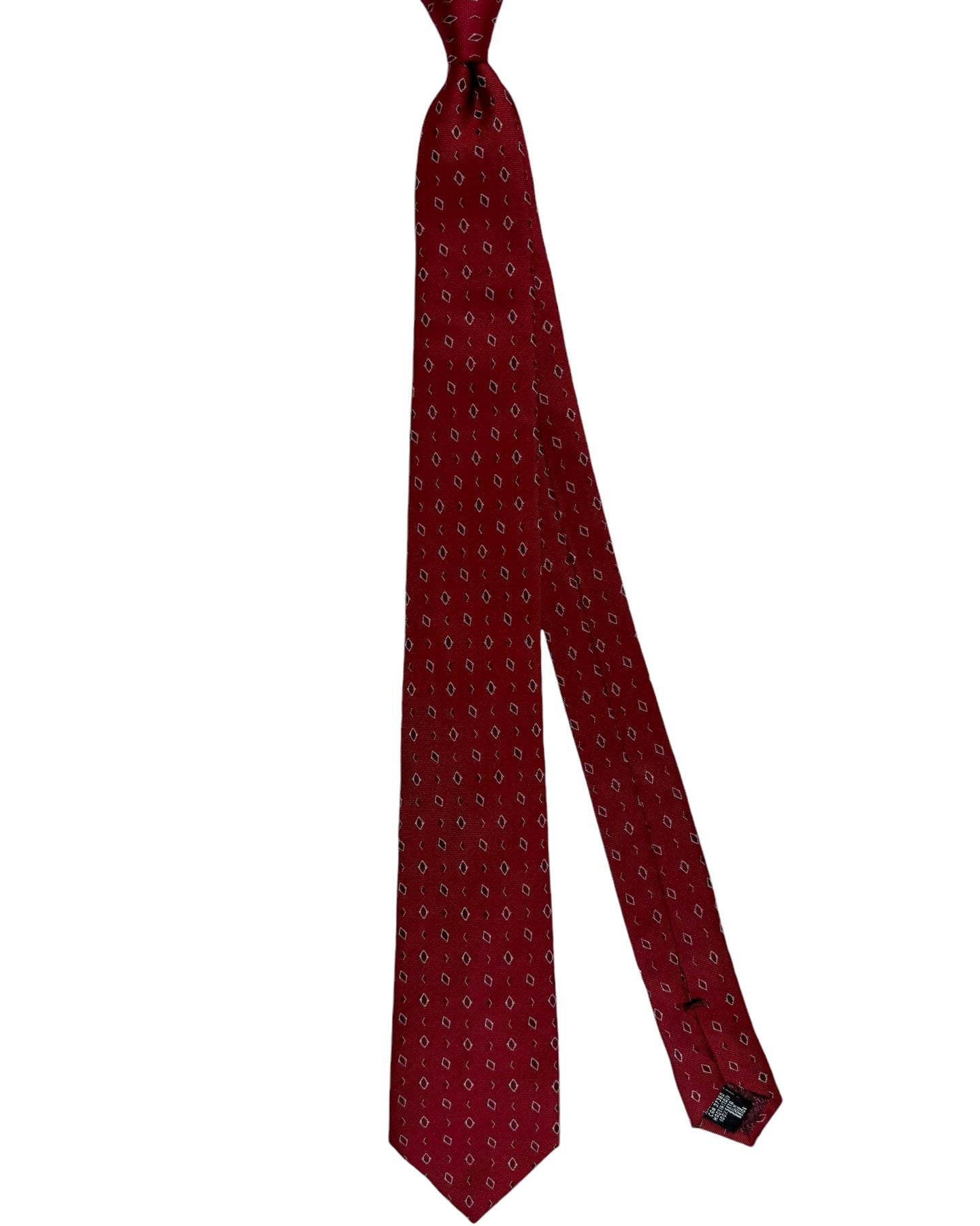 Armani Silk Tie Dark Red Diamonds