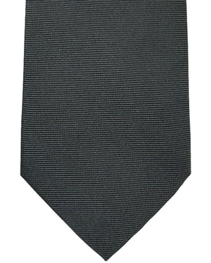 Armani Silk Tie Charcoal Gray Grosgrain Armani Collezioni