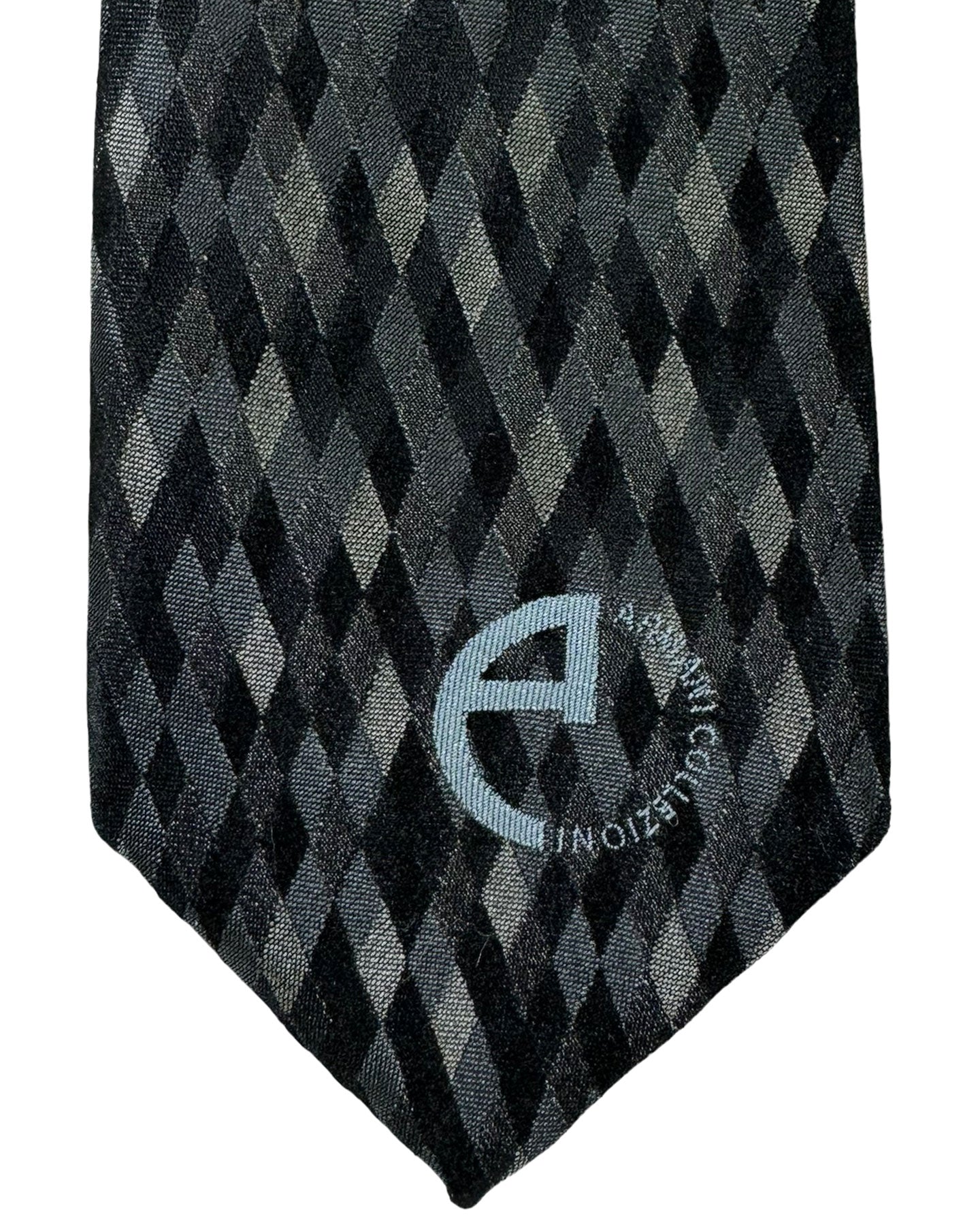 Armani Silk Tie Gray Black Pattern Armani Collezioni