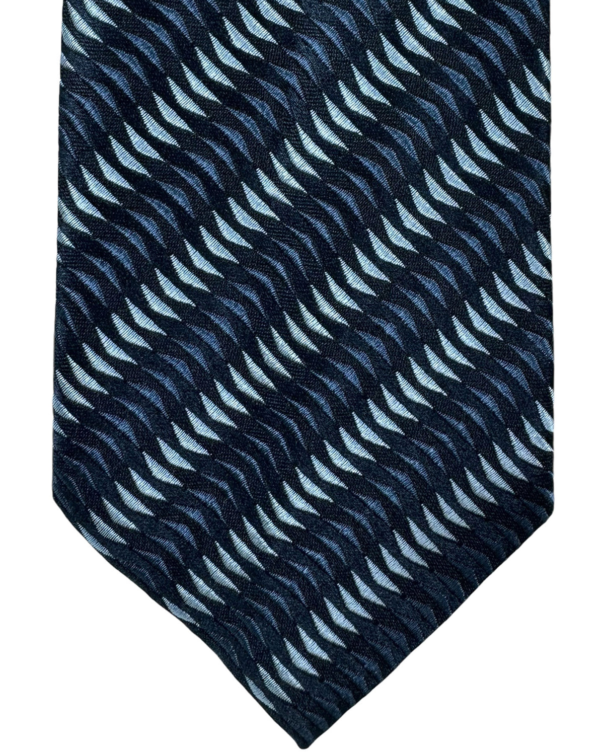 Armani Silk Tie Black Navy Gray Stripes