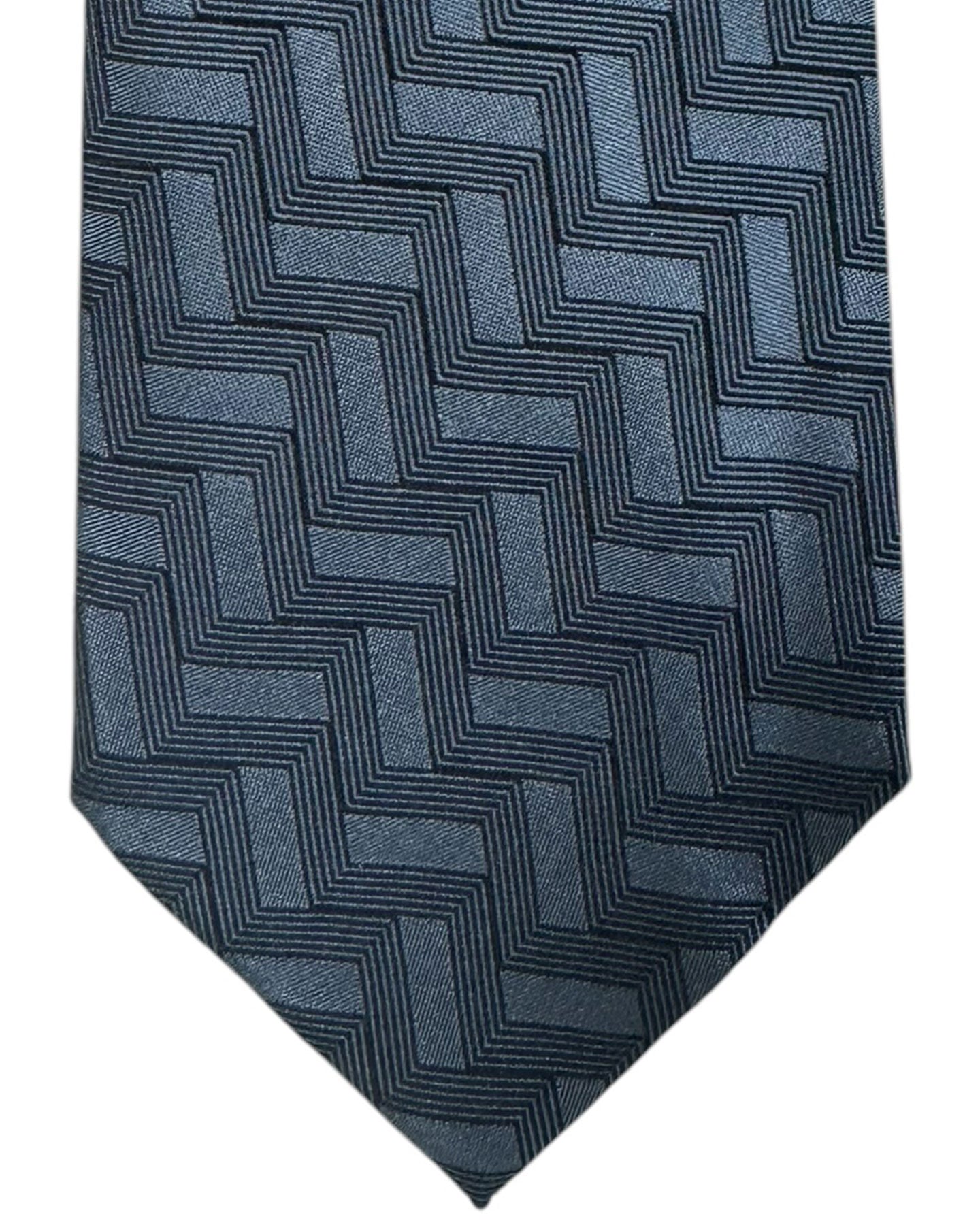 Armani Tie Charcoal Gray Geometric