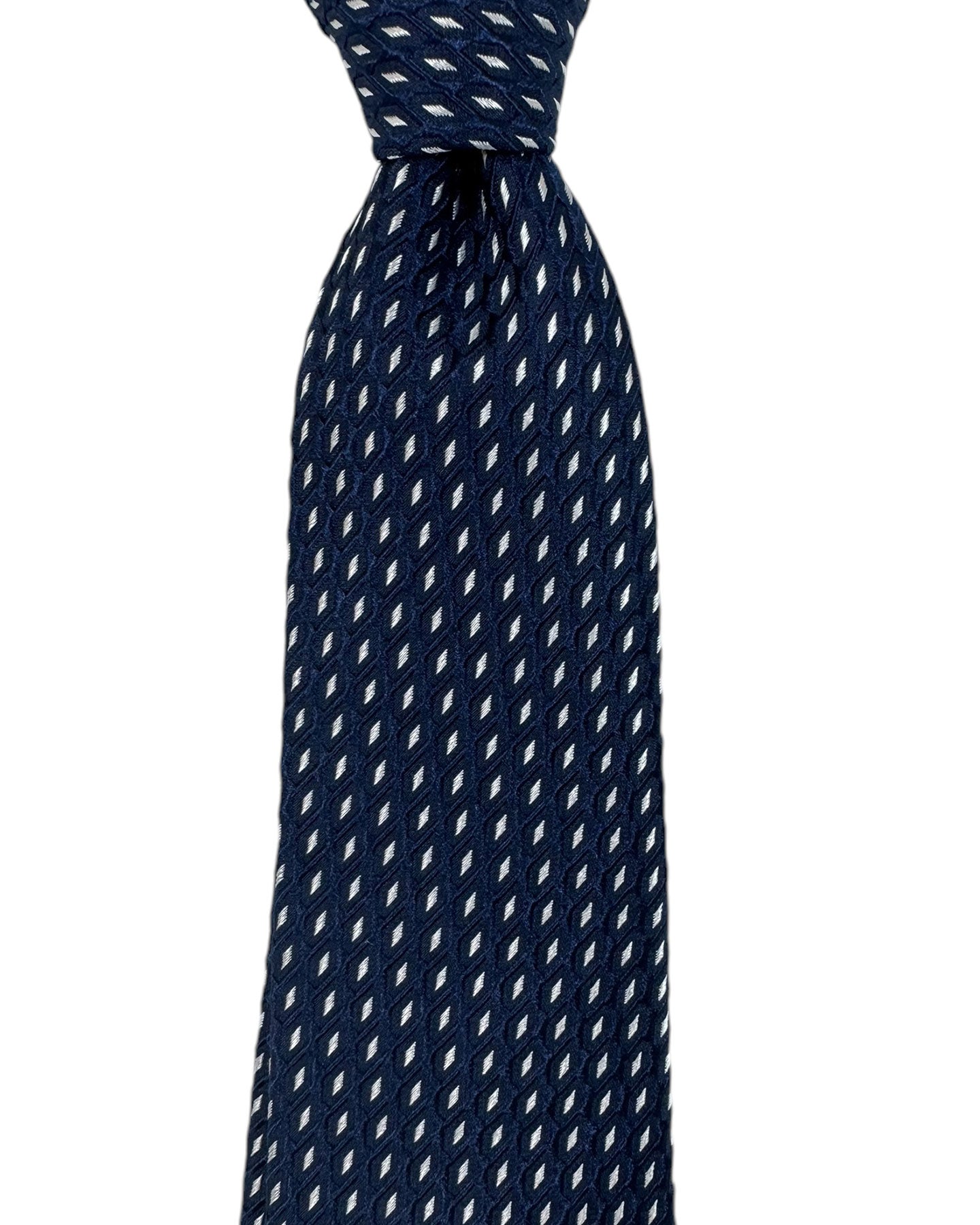 Armani Tie Navy Silver Geometric New
