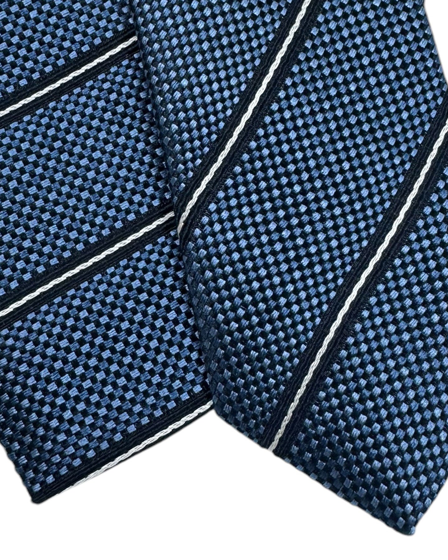 Armani Silk Tie Blue Stripes New