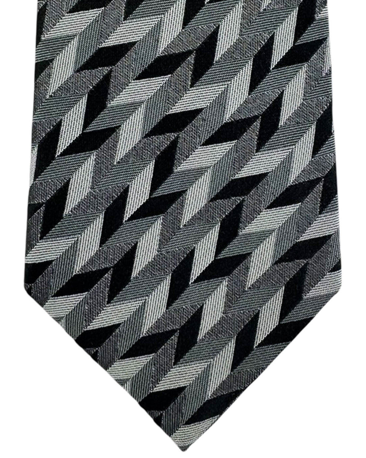 Armani Necktie Gray Geometric Pattern
