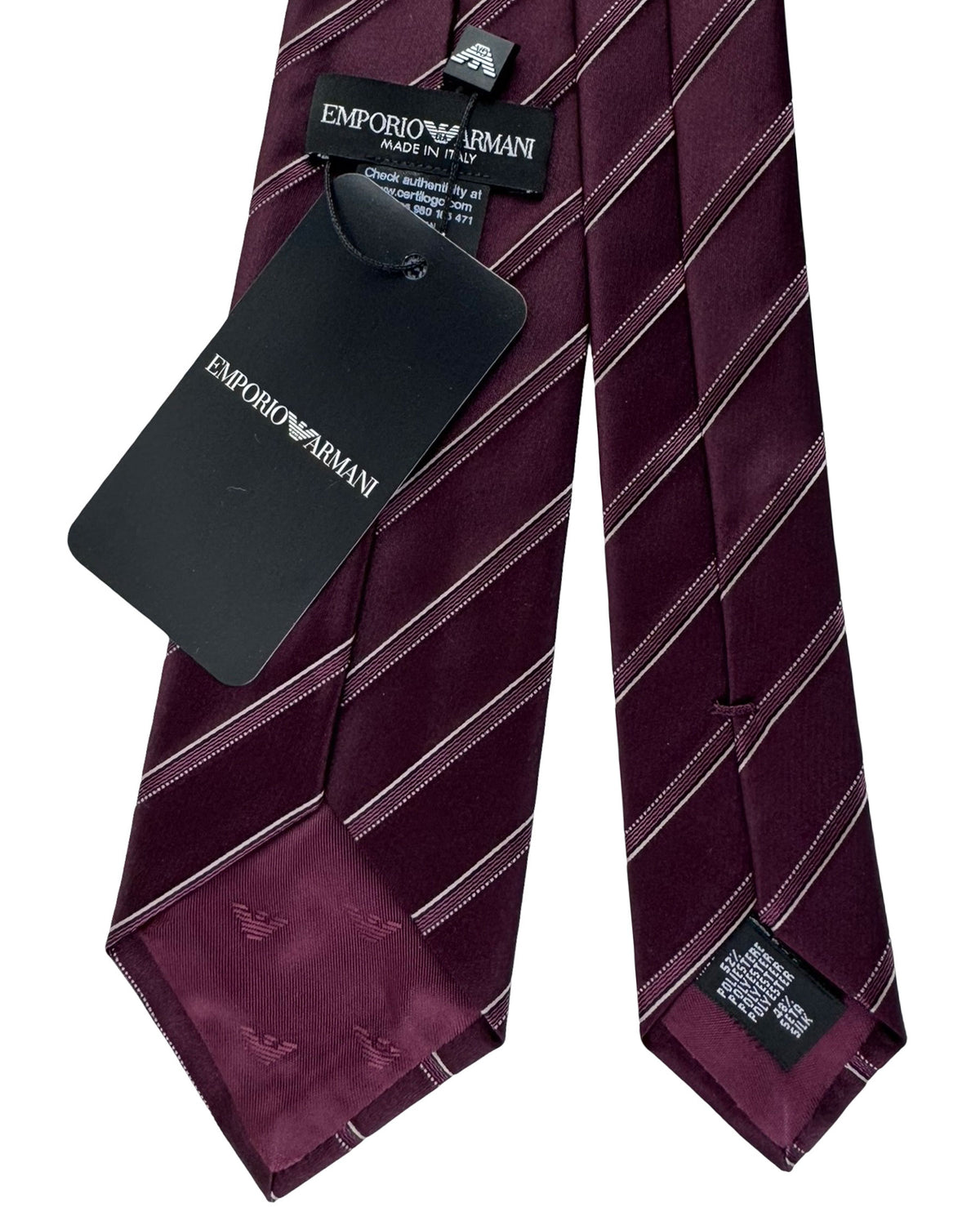 Armani Tie Maroon Stripes Design