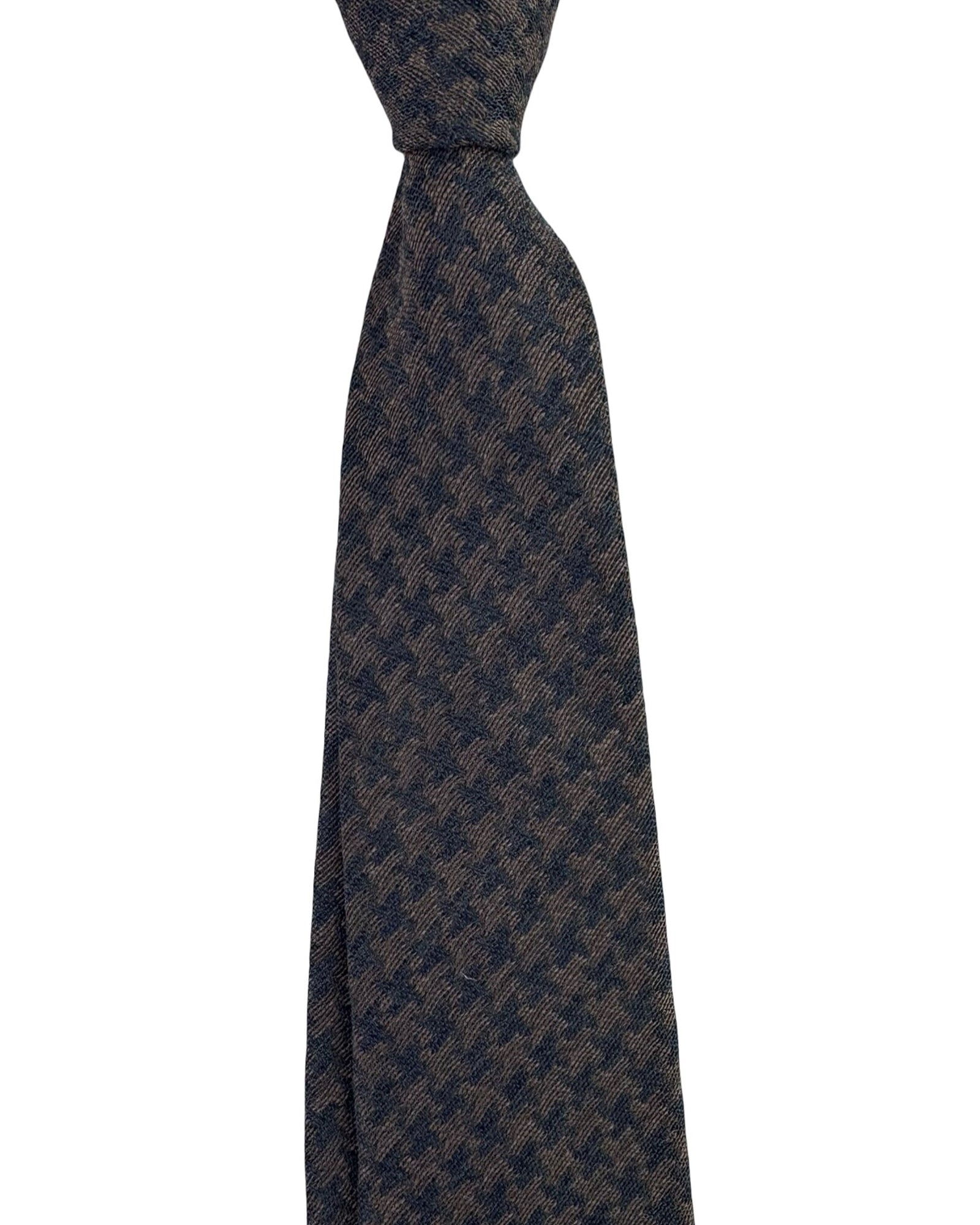 Armani Tie Brown Houndstooth