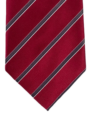 Armani Tie Red Silver Stripes Design SALE