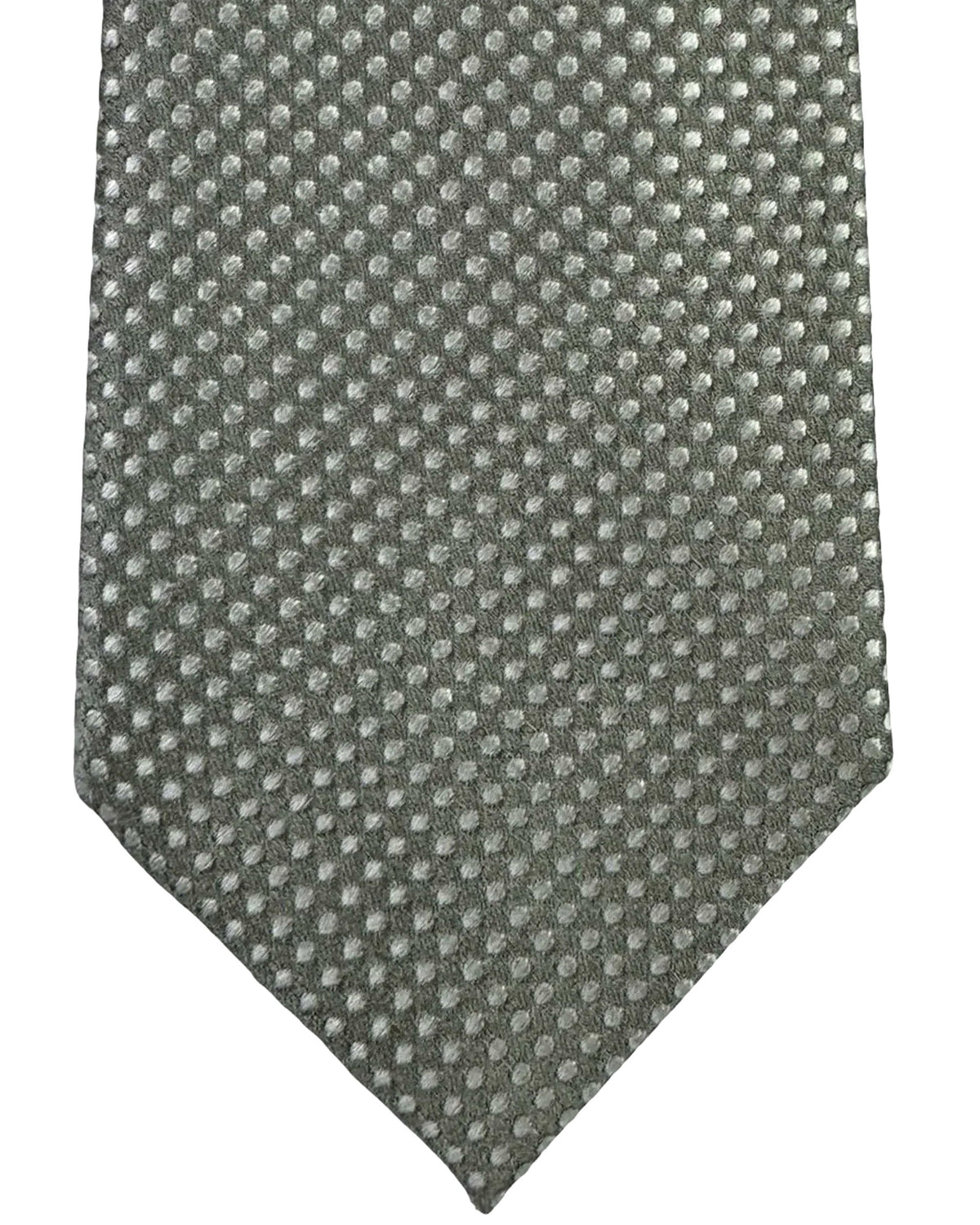 Armani Tie Gray Silver Dotted Design