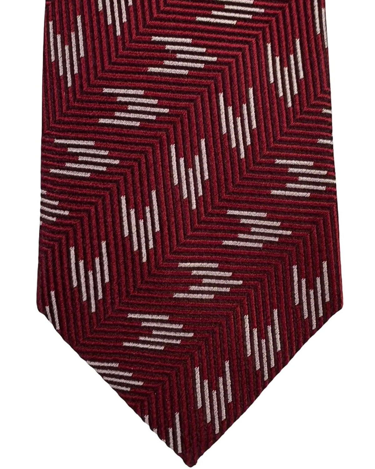 Armani Tie Bordeaux Red Silver Design