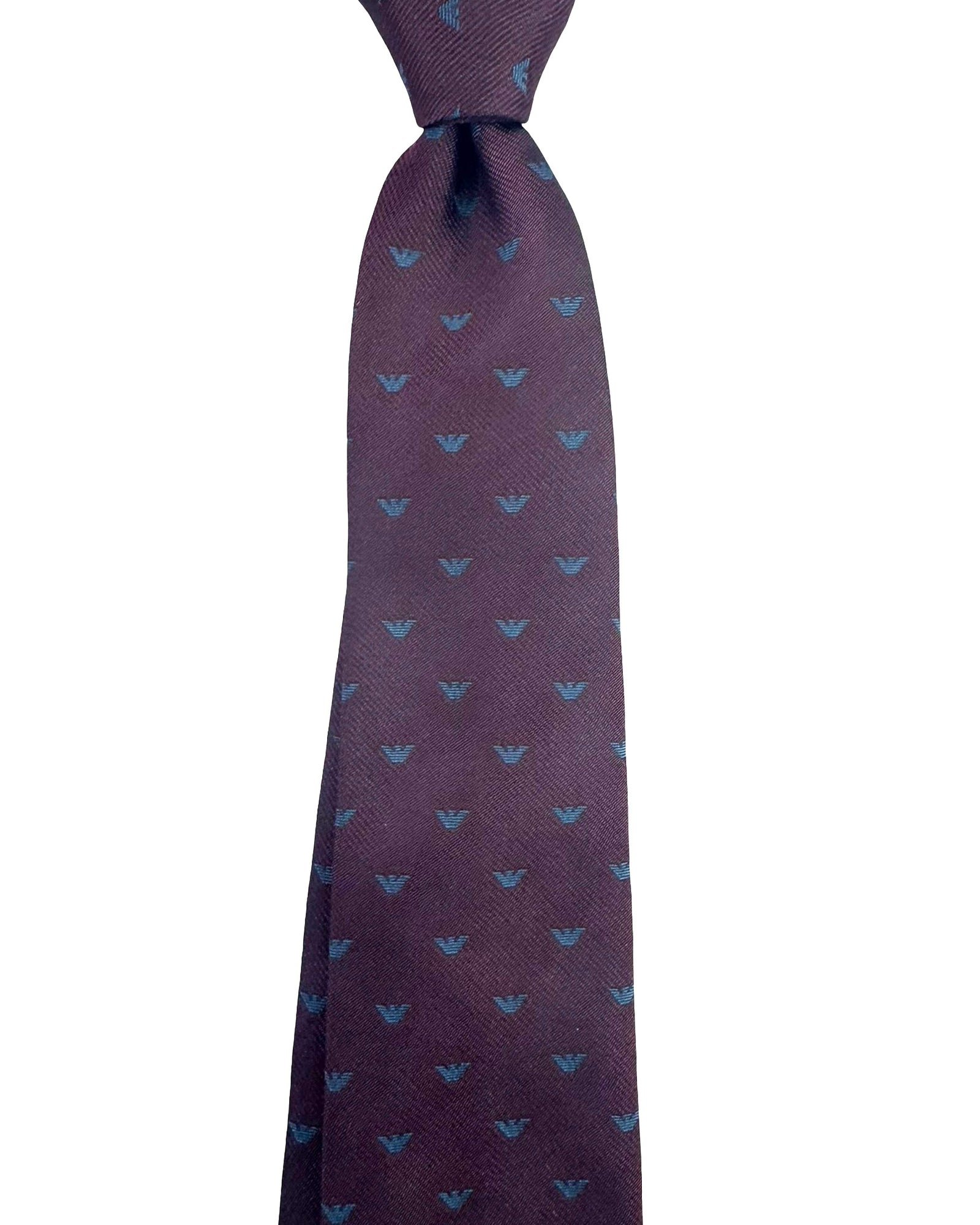 Armani Tie Bordeaux Eagle Logo SALE