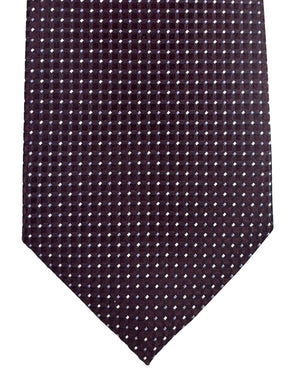 Armani Tie Maroon Silver Micro Dots