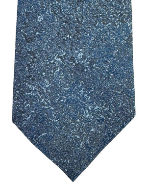 Armani Silk Tie Midnight Blue Grey Pattern