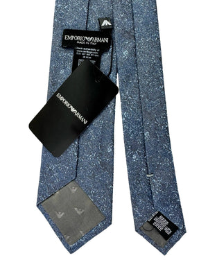 Armani Silk Tie Midnight Blue Grey Pattern