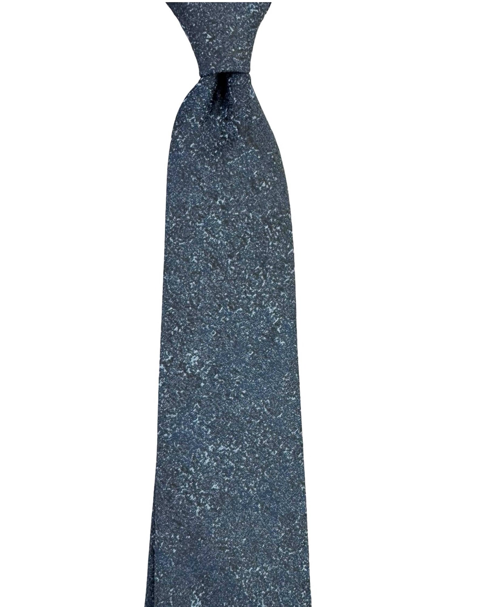 Armani Silk Tie Midnight Blue Grey Pattern