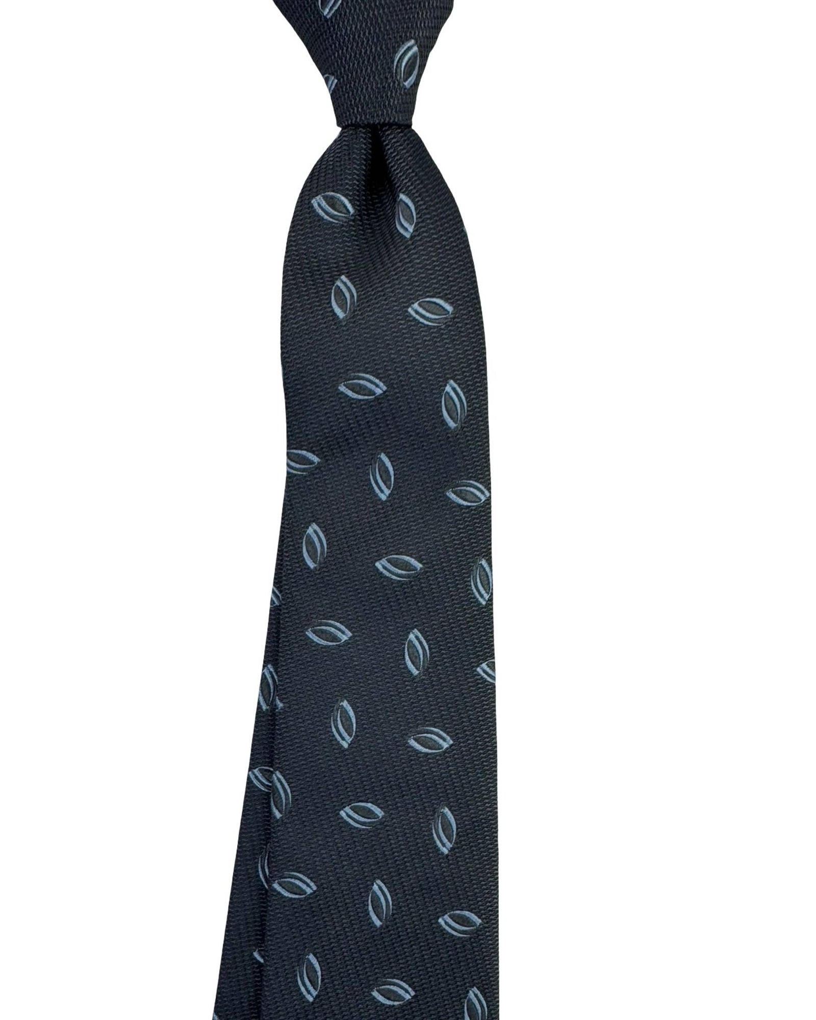 Armani Tie Charcoal Grey Blue Geometric