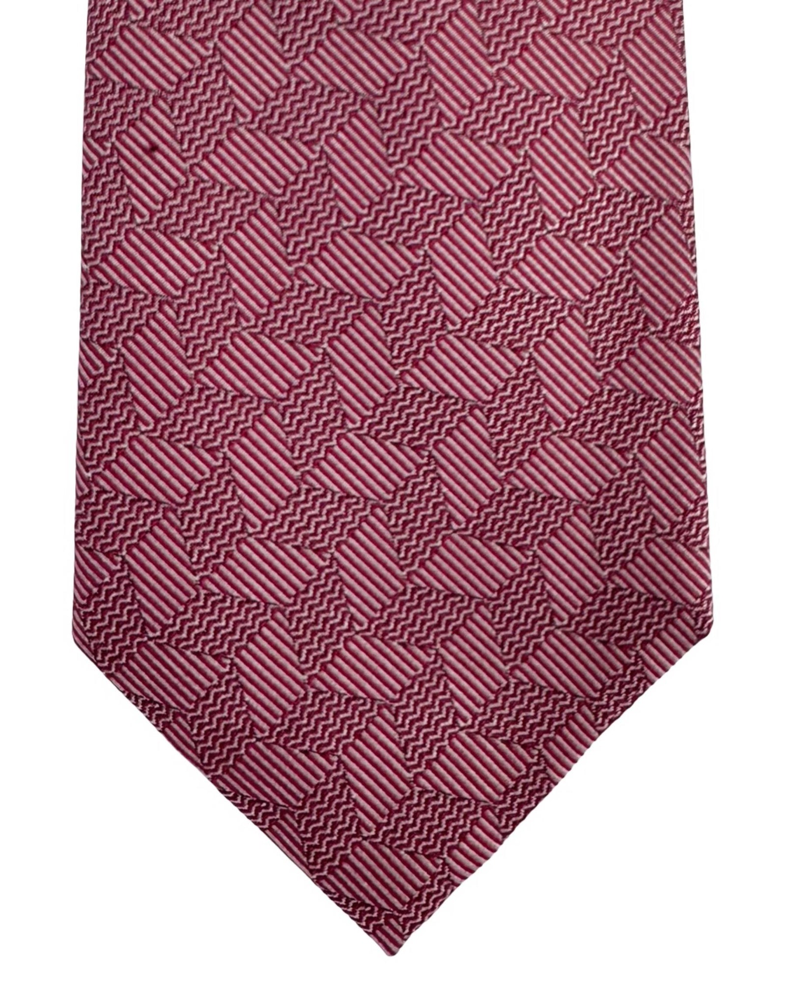 Armani Tie Textured Rose Pink Diamond Pattern
