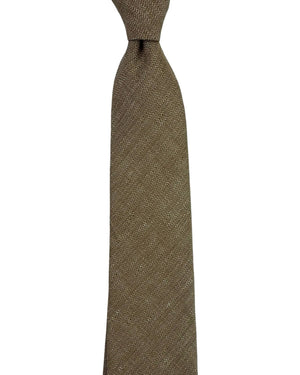 Armani Silk / Linen Tie Textured Brown and Tan 