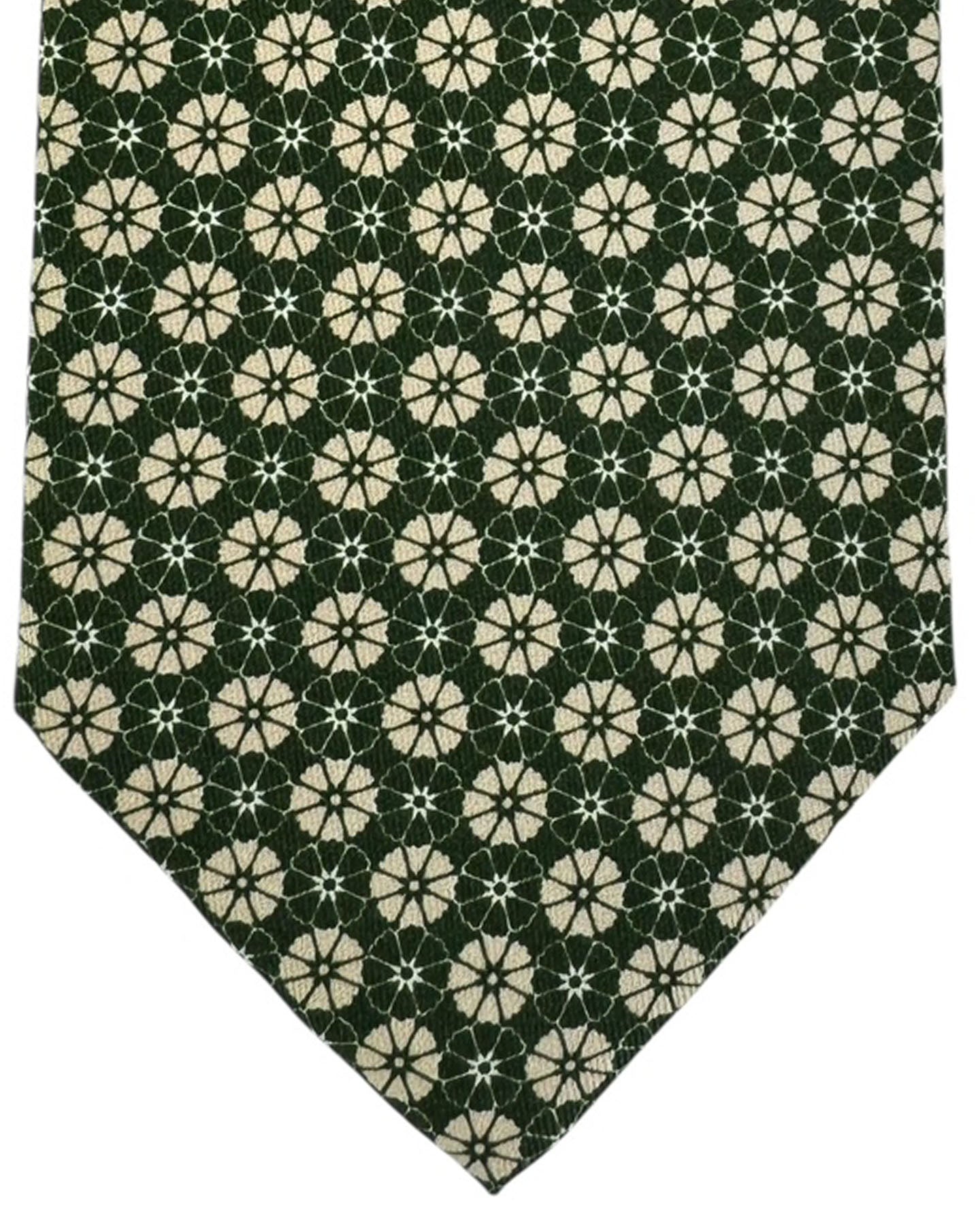 Cesare Attolini Tie Green Geometric Floral