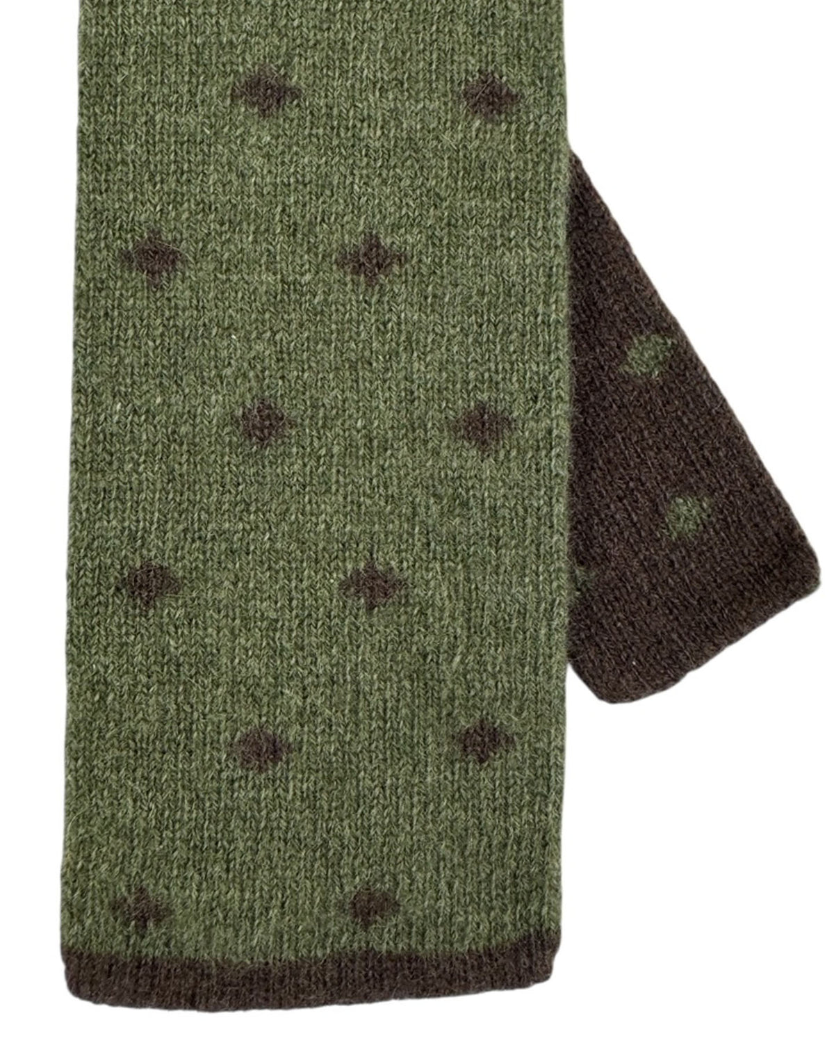 Cesare Attolini Cashmere Brown And Green Dotted Knit Tie