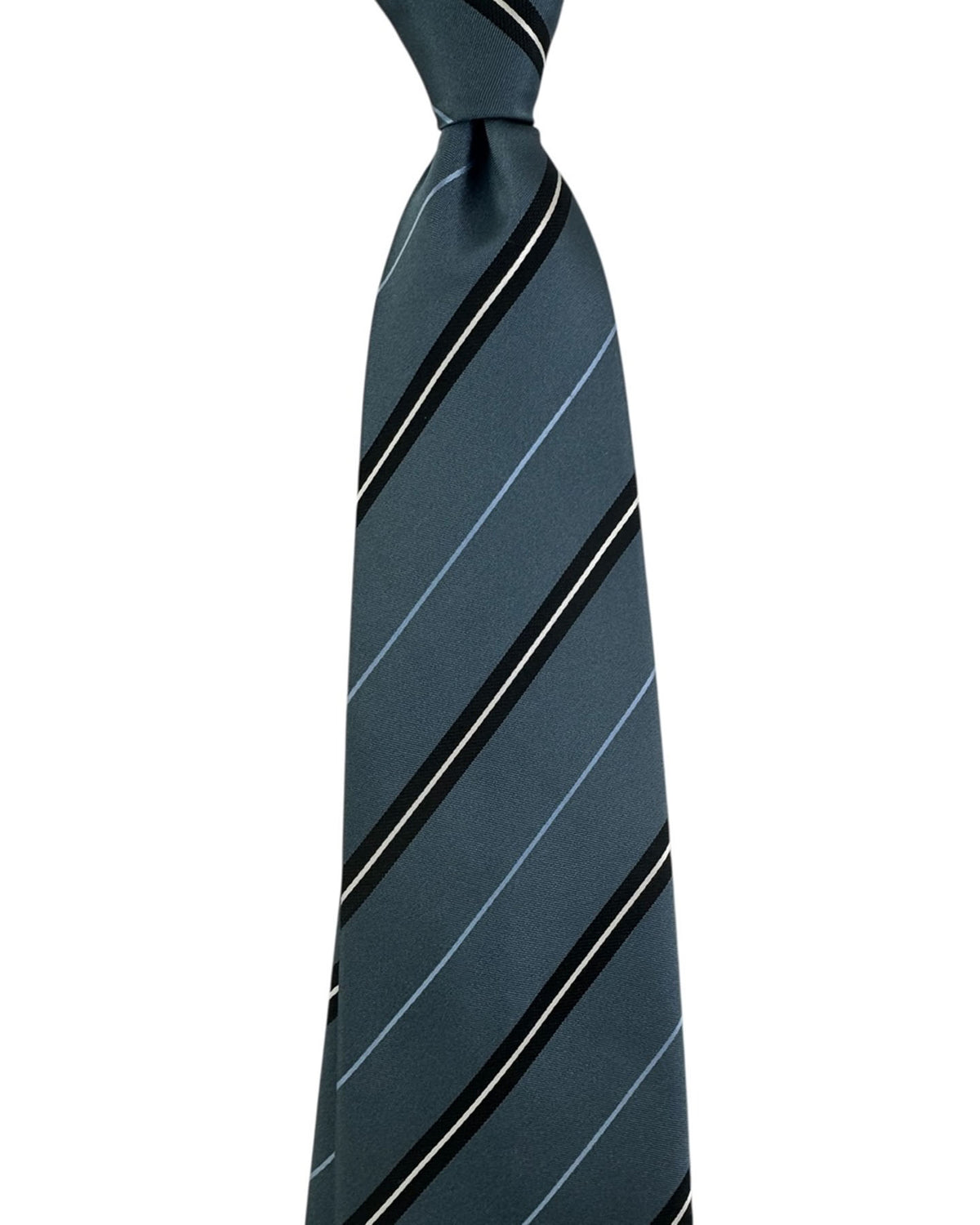 Cesare Attolini Silk Tie Gray Stripes