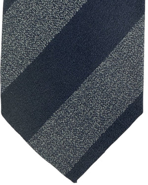 Cesare Attolini Tie Charcoal Gray With Midnight Blue
