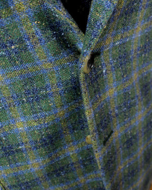 Attolini Sport Coat Green Plaid Blazer Cashmere Silk