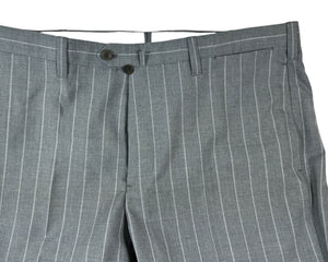 Cesare Attolini Suit Gray Stripes Peak Lapel EU 52/ US42