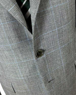 Cesare Attolini Suit Gray Blue Plaid EU 50/ US 40