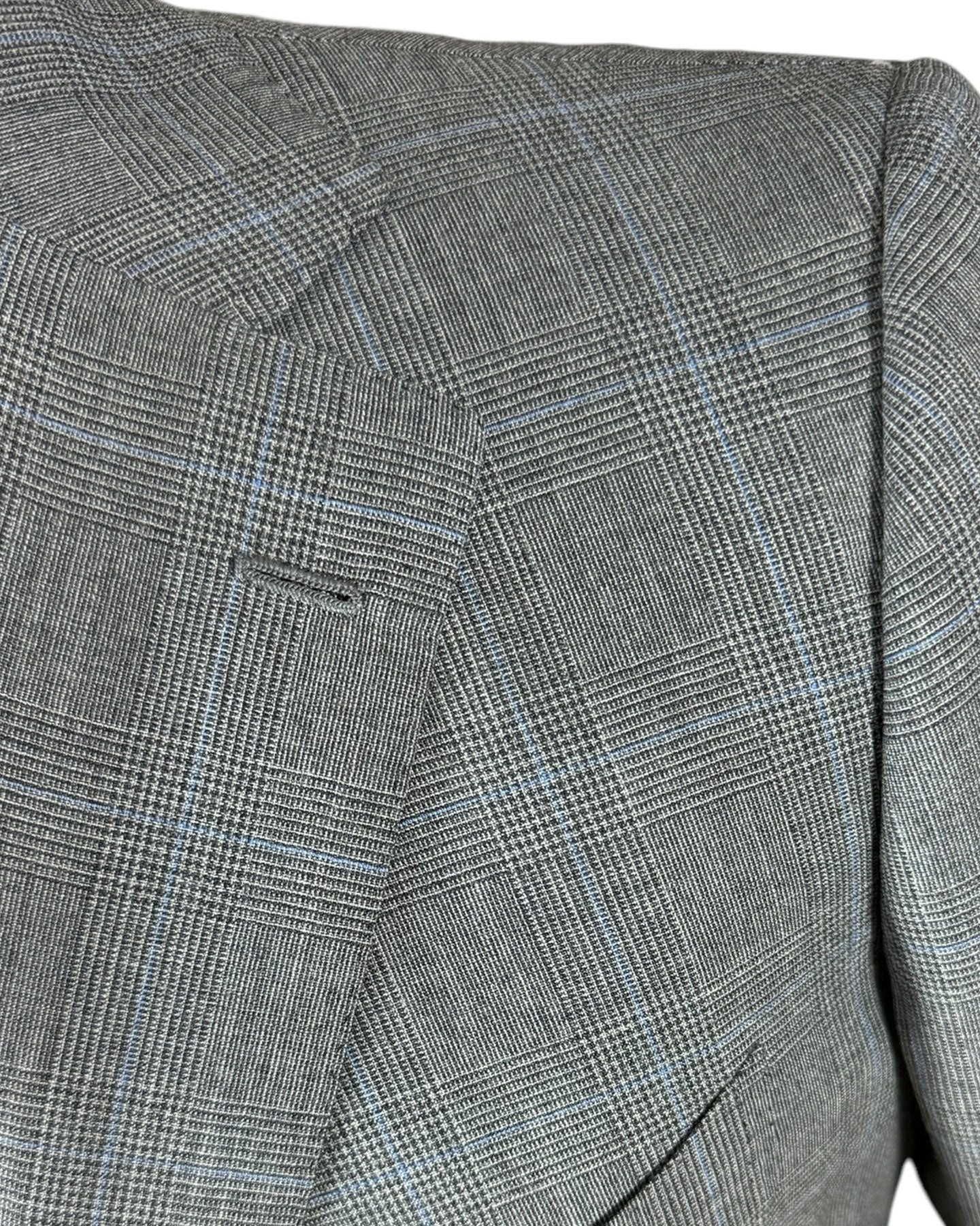 Cesare Attolini Suit Gray Blue Plaid 