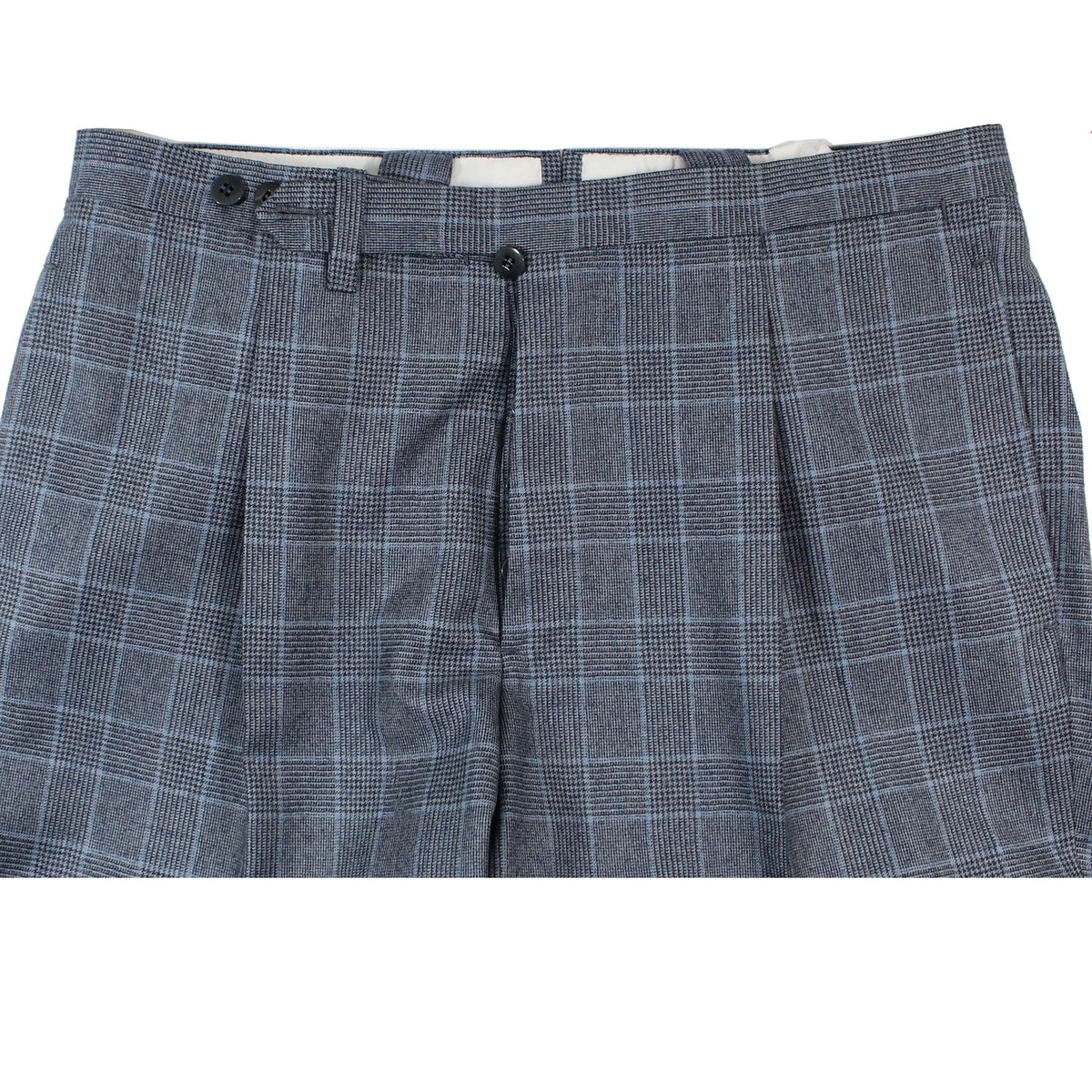 Cesare Attolini Wool Suit Gray Blue Plaid EU 50/ US 40