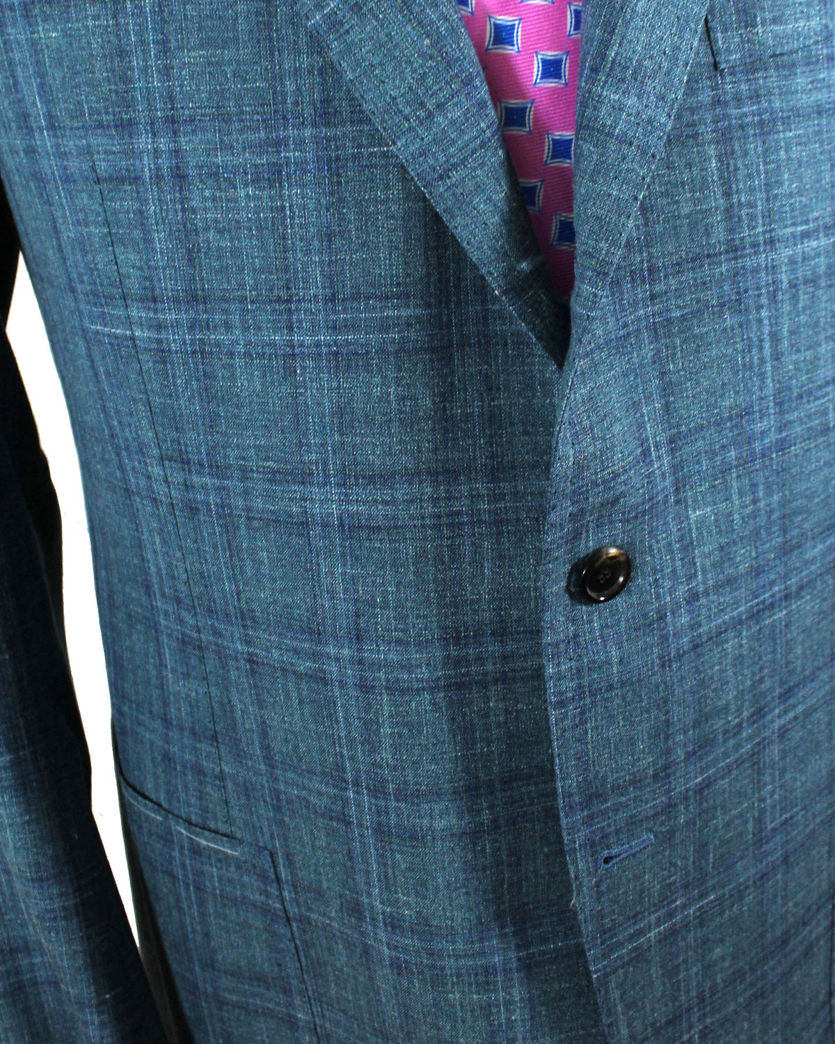 Cesare Attolini Sport Coat Blue Windowpane Blazer 