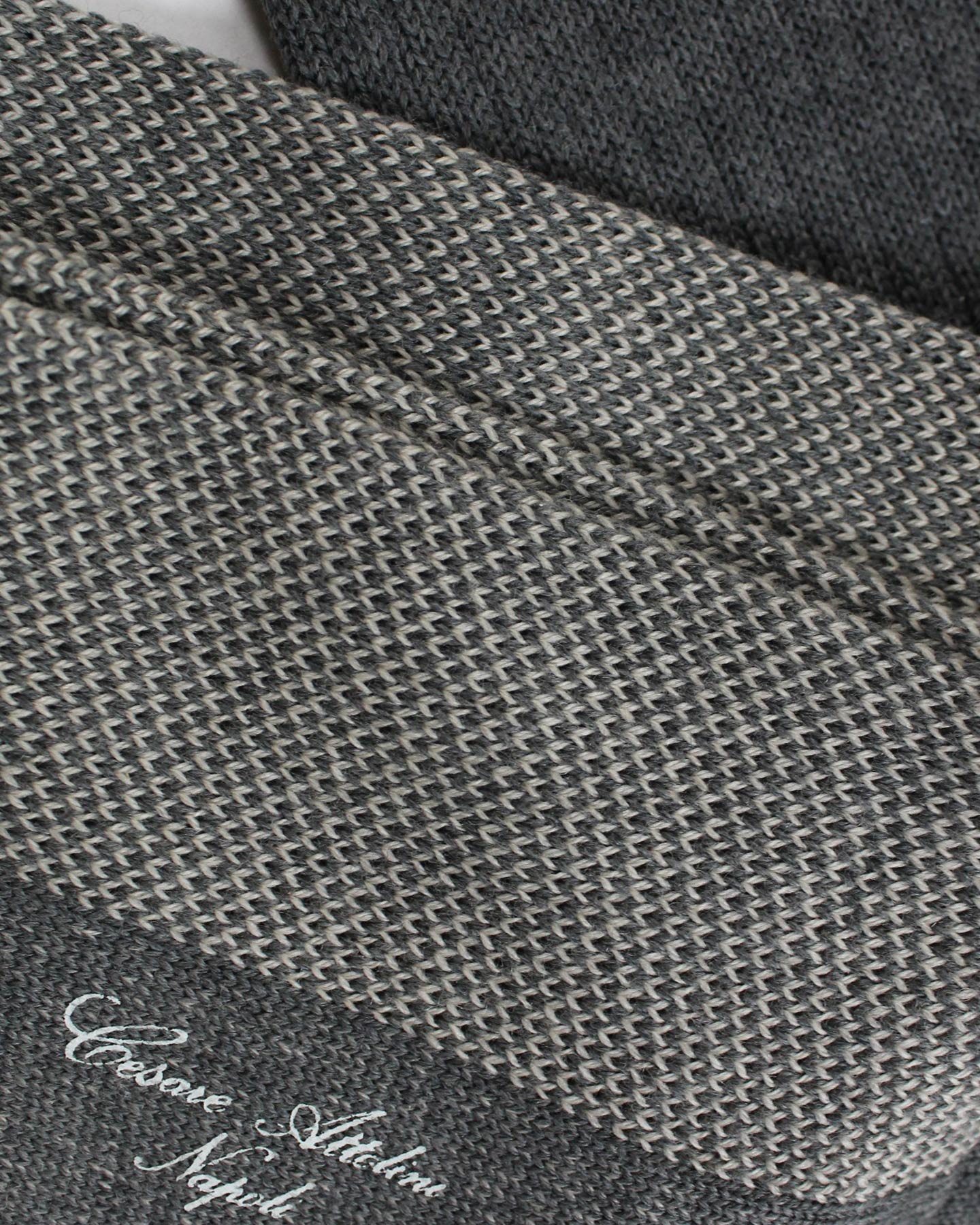 Cesare Attolini Wool Socks Gray Design - Over The Calf M SALE