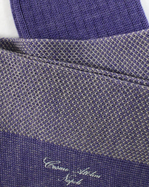 Cesare Attolini Wool Socks Lilac Design