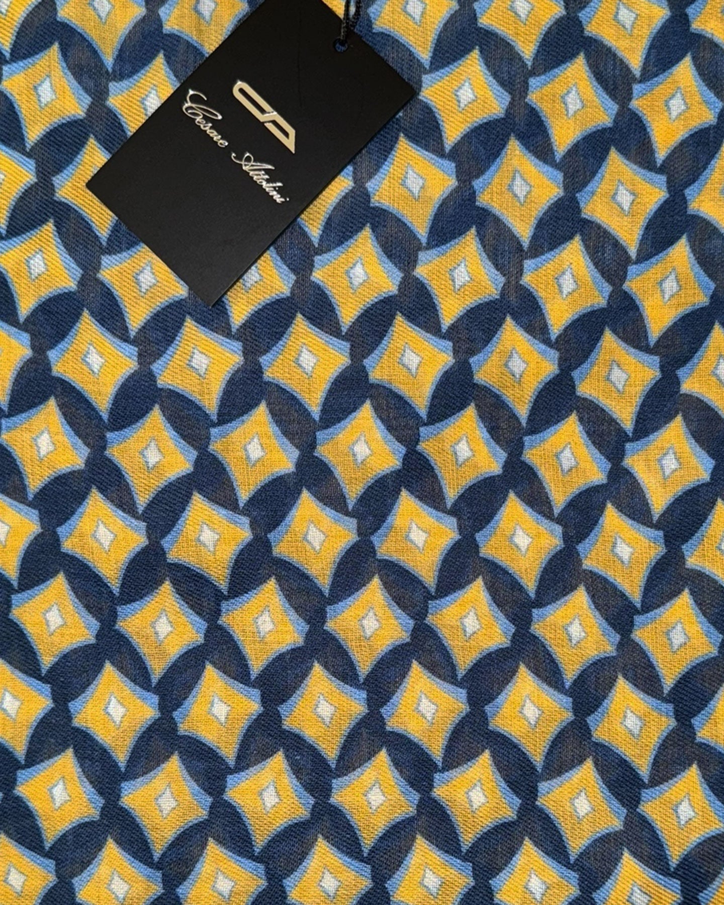 Cesare Attolini Scarf Navy Design - Cotton Cashmere Shawl