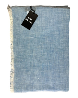 Cesare Attolini Scarf Blue - Linen Silk Cashmere Shawl