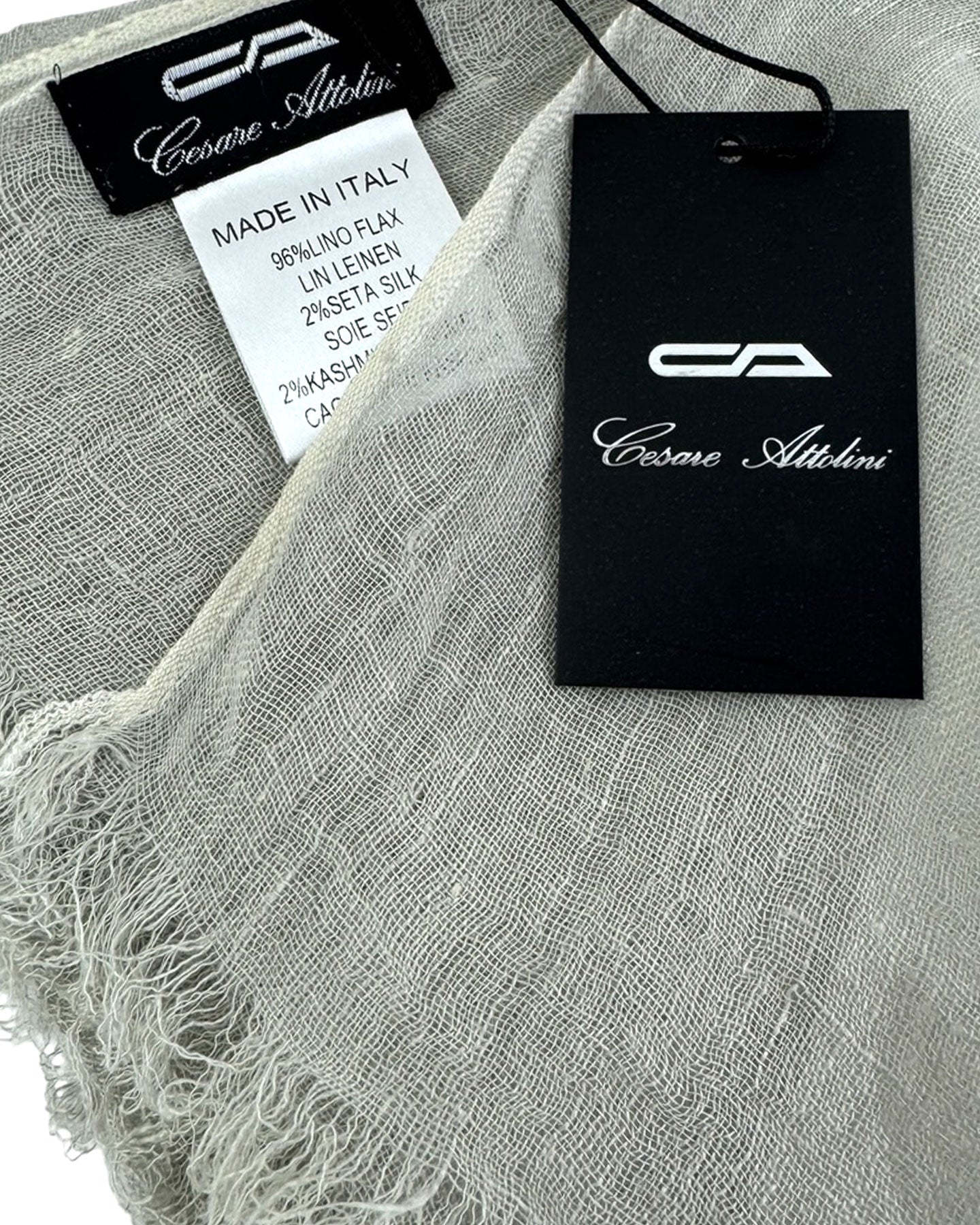 Cesare Attolini Scarf Gray - Linen Silk Cashmere Shawl