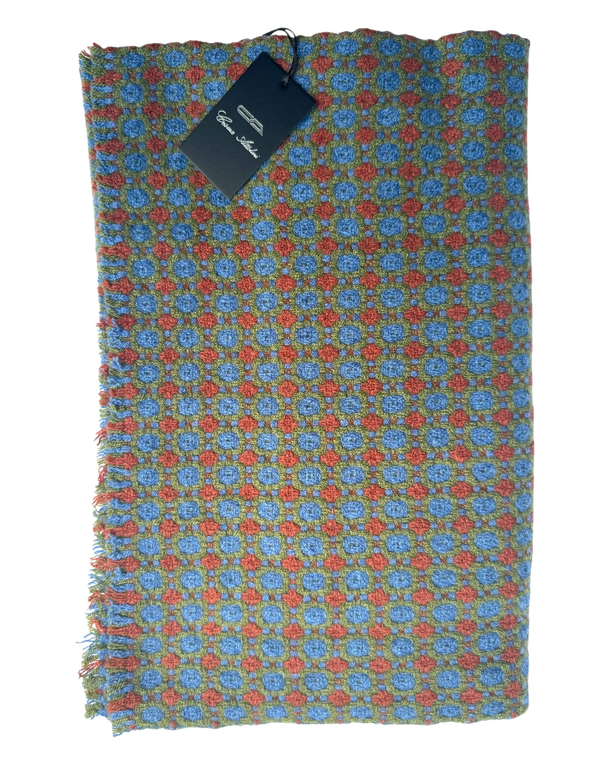 Cesare Attolini Scarf Brown Green Blue - Luxury Cashmere Shawl