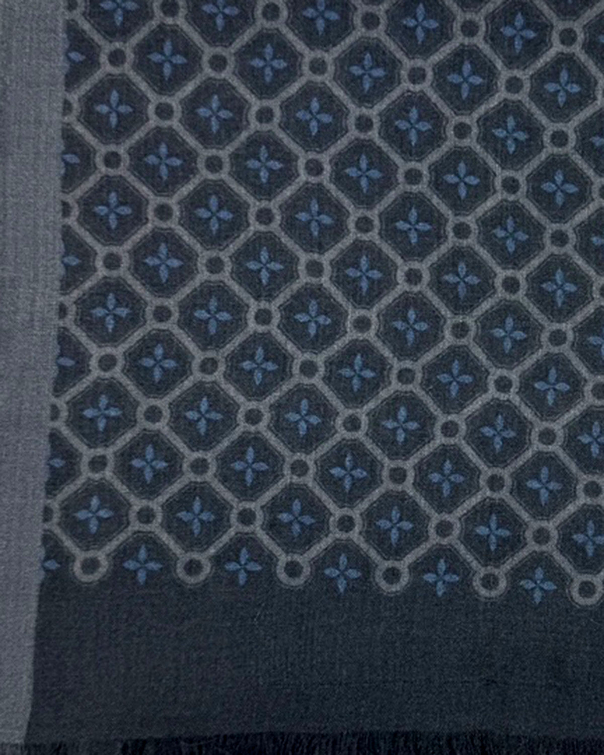 Cesare Attolini Scarf Gray Medallion - Cashmere Shawl