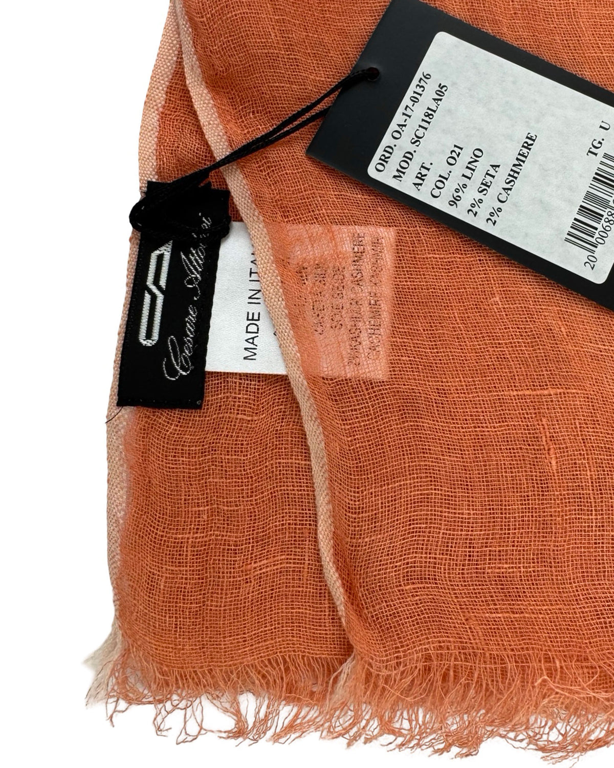 Cesare Attolini Linen Scarf Orange
