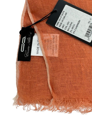 Cesare Attolini Linen Scarf Orange