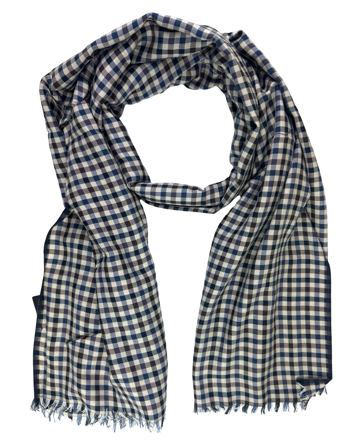 Cesare Attolini Scarf Check - Large Cashmere Cotton Shawl