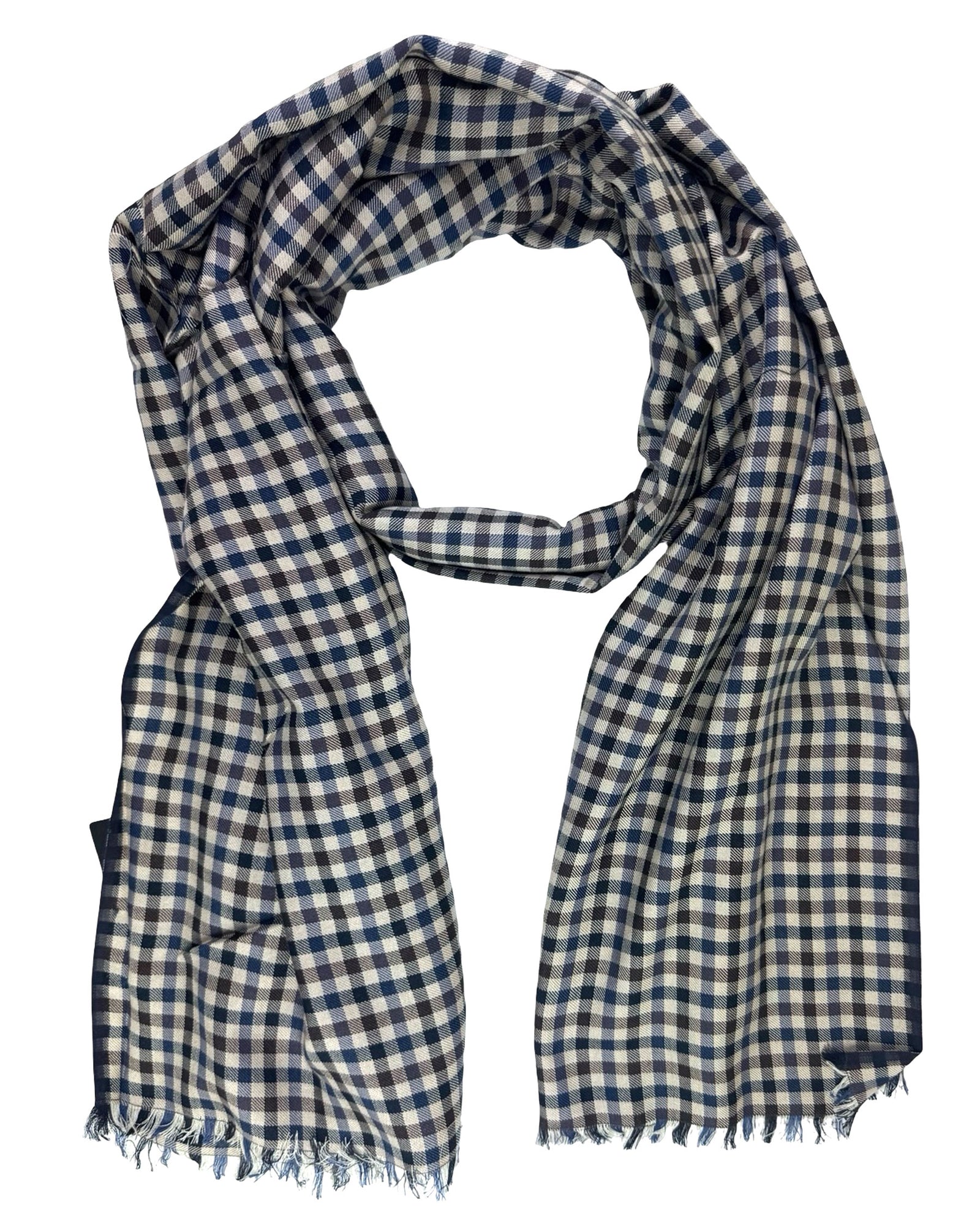 Cesare Attolini Scarf Check - Large Cashmere Cotton Shawl