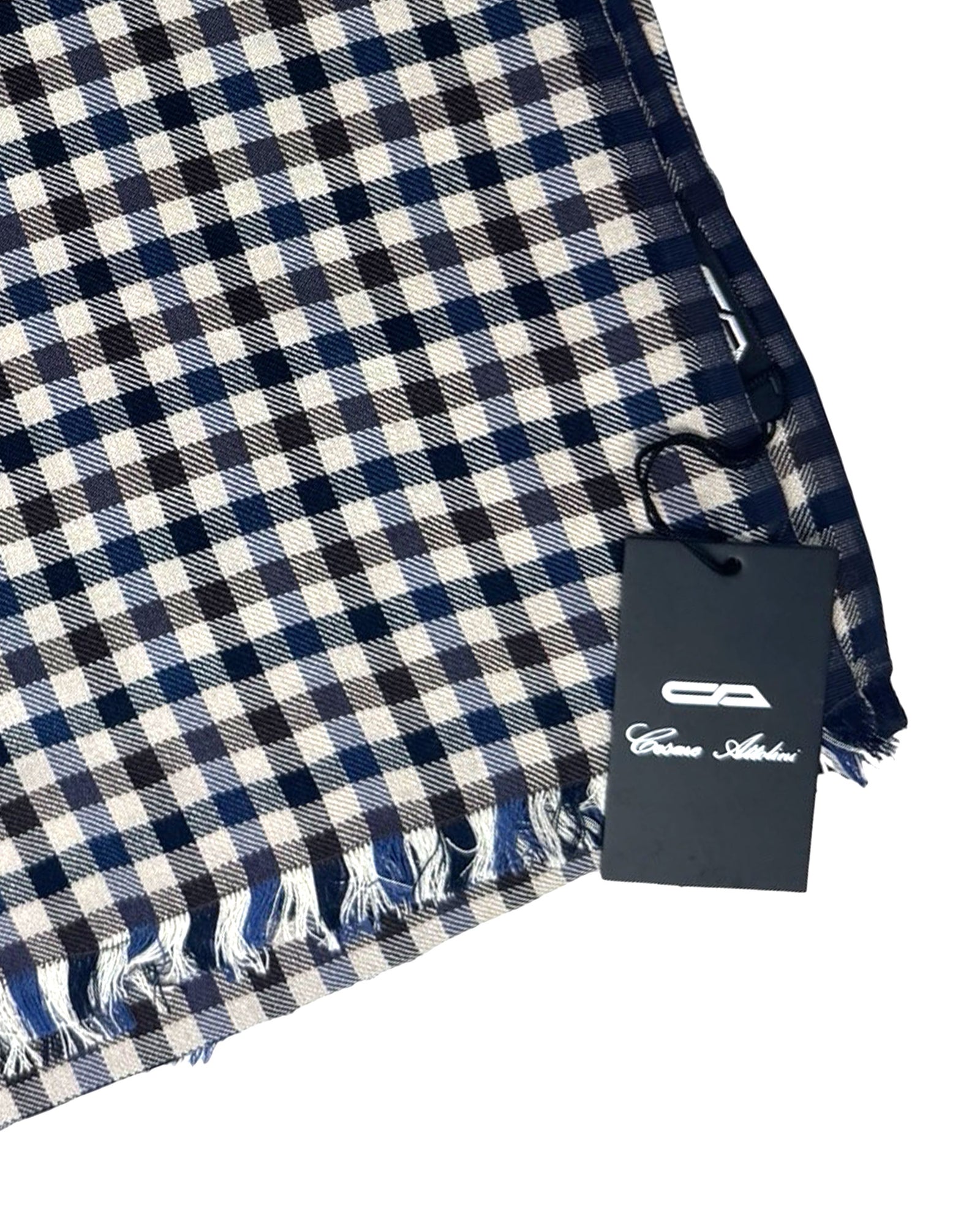Cesare Attolini Scarf Check - Large Cashmere Cotton Shawl