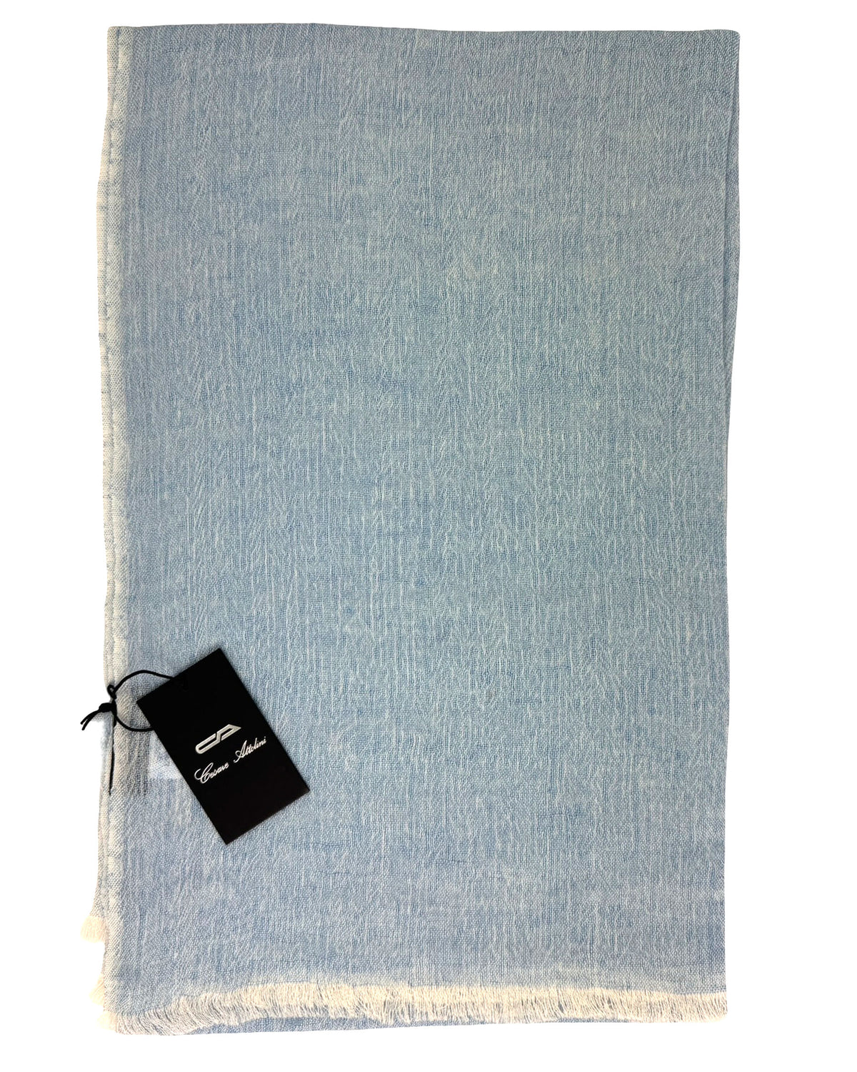 Cesare Attolini Scarf Blue - Linen Cashmere Silk Shawl