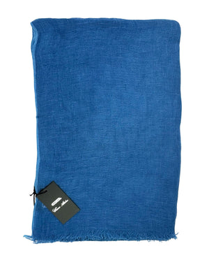 New Attolini Linen Scarf Royal Blue