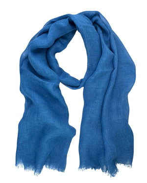 Cesare Attolini Linen Scarf Royal Blue