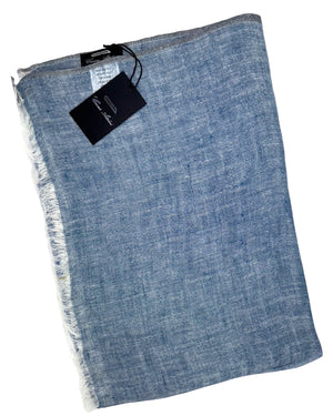 Cesare Attolini Scarf Dark Blue - Linen Silk Cashmere Shawl