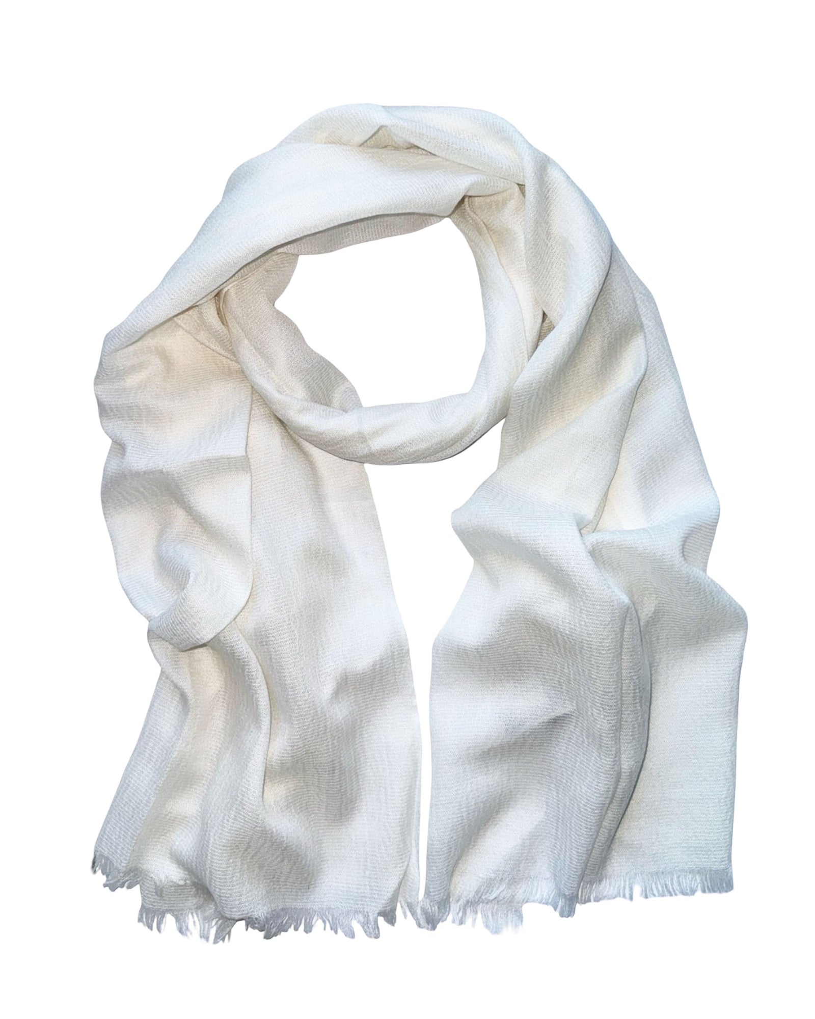 Cesare Attolini Scarf White - Cashmere Silk