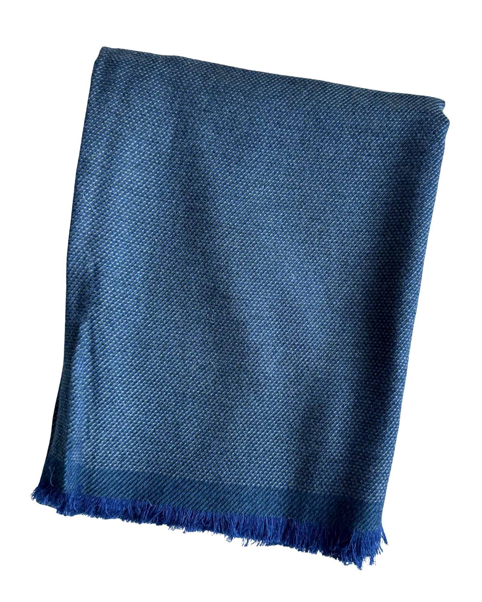 Cesare Attolini Scarf Midnight Blue Gray Pattern - Extra Large
